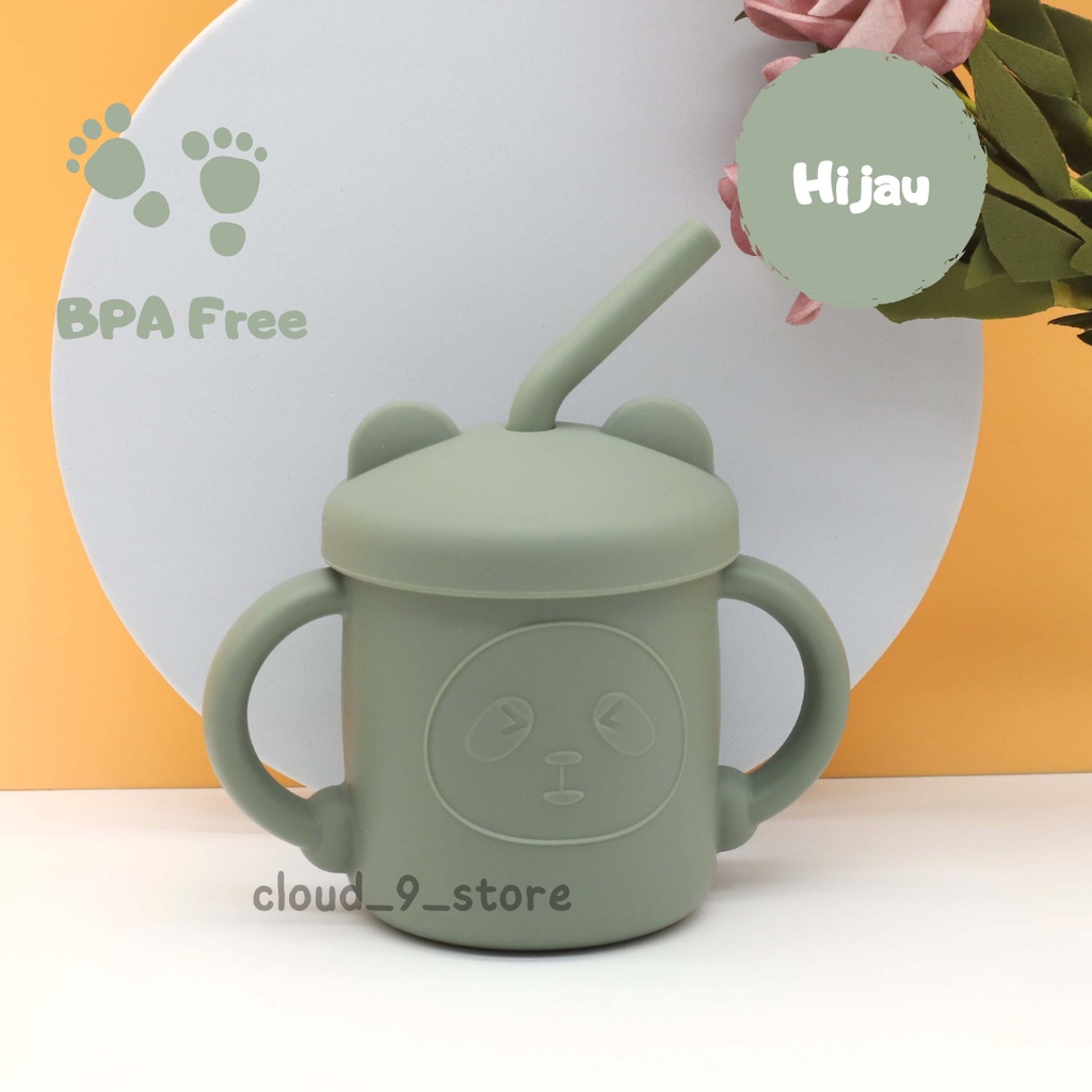 Gelas Minum Bayi Plus Sedotan Gelas Silicone Gelas Silikon BPA Free training cup free 2 sedotan