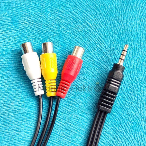 Kabel Audio 3.5mm to 3 RCA Female Cable - Audio 3.5mm to 3 AV - 3.5 Male to 3 RCA Female