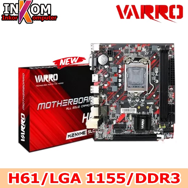 MOTHERBOARD MAINBOARD MOBO H61 LGA 1155 VARRO NVME NEW