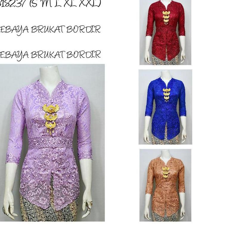 ➢ Indah ABAYA KEBAYA BRUKAT BORDIR ENCIM MODERN LENGAN 7/8 Furing Katun KEBAYA WISUDA KEBAYA KATUN K