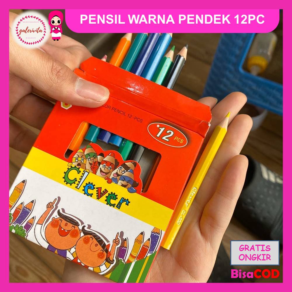 

Pensil Warna Clever Pendek 12 Pcs