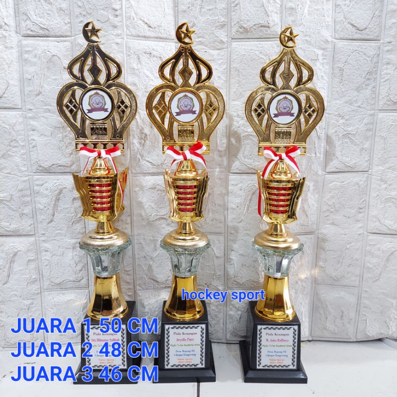 Trophy Piala Mesjid Manasik Alquran Trophy custom Kaca ( Pagoda + Kaca )