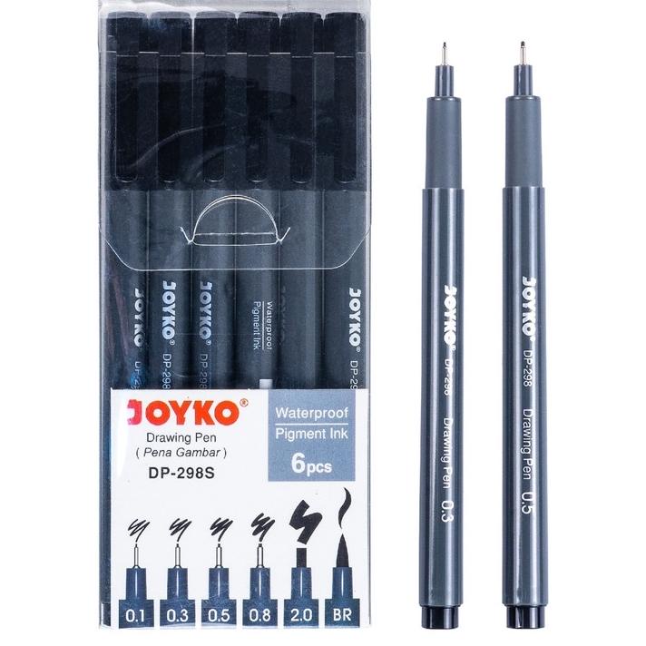 

IAN942 Drawing Pen Pena Gambar Joyko DP-298S 1 Set 6 Pcs ++