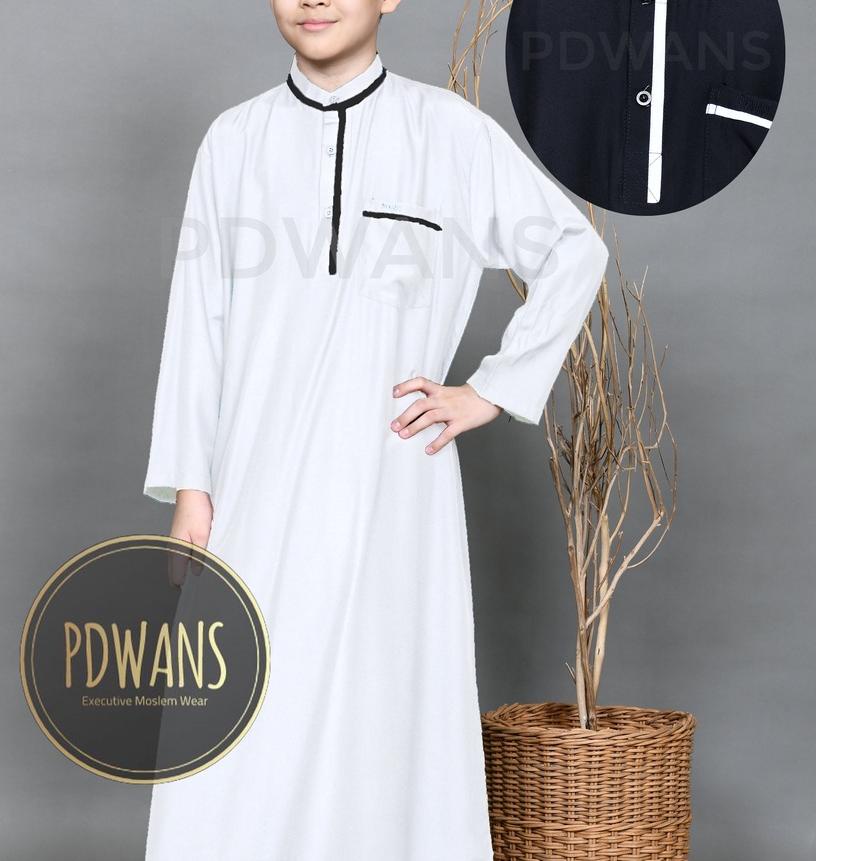 ♕ JUBAH ANAK REMAJA TANGGUNG Baju Muslim Anak Jubah Gamis Putih Hitam ♧