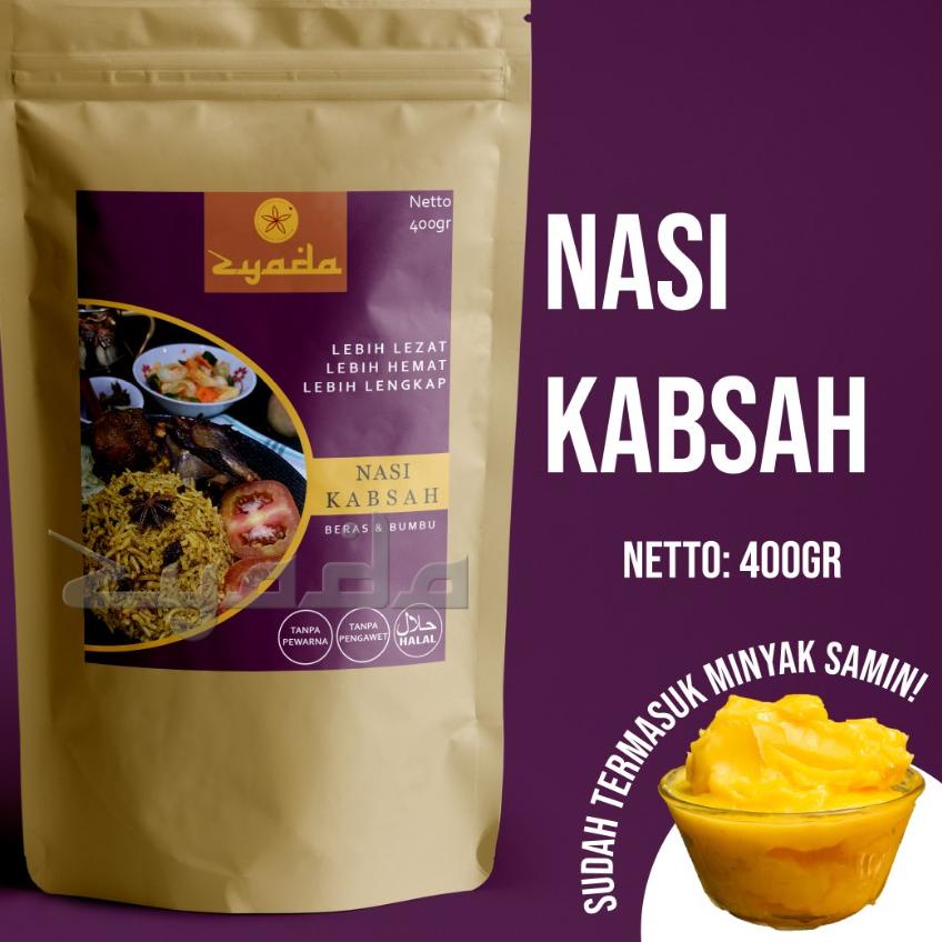 

➦ Nasi Kabsah Instan Zyada 400gr (4-5 Porsi) Beras Bumbu Kabsah Minyak Samin ✵