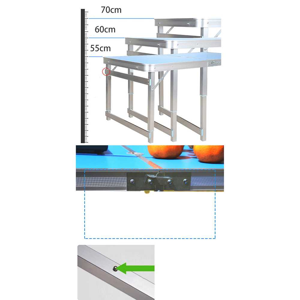 Meja Koper Kursi Lipat Set Camping Piknik Foldable Aluminium Kaki Kotak