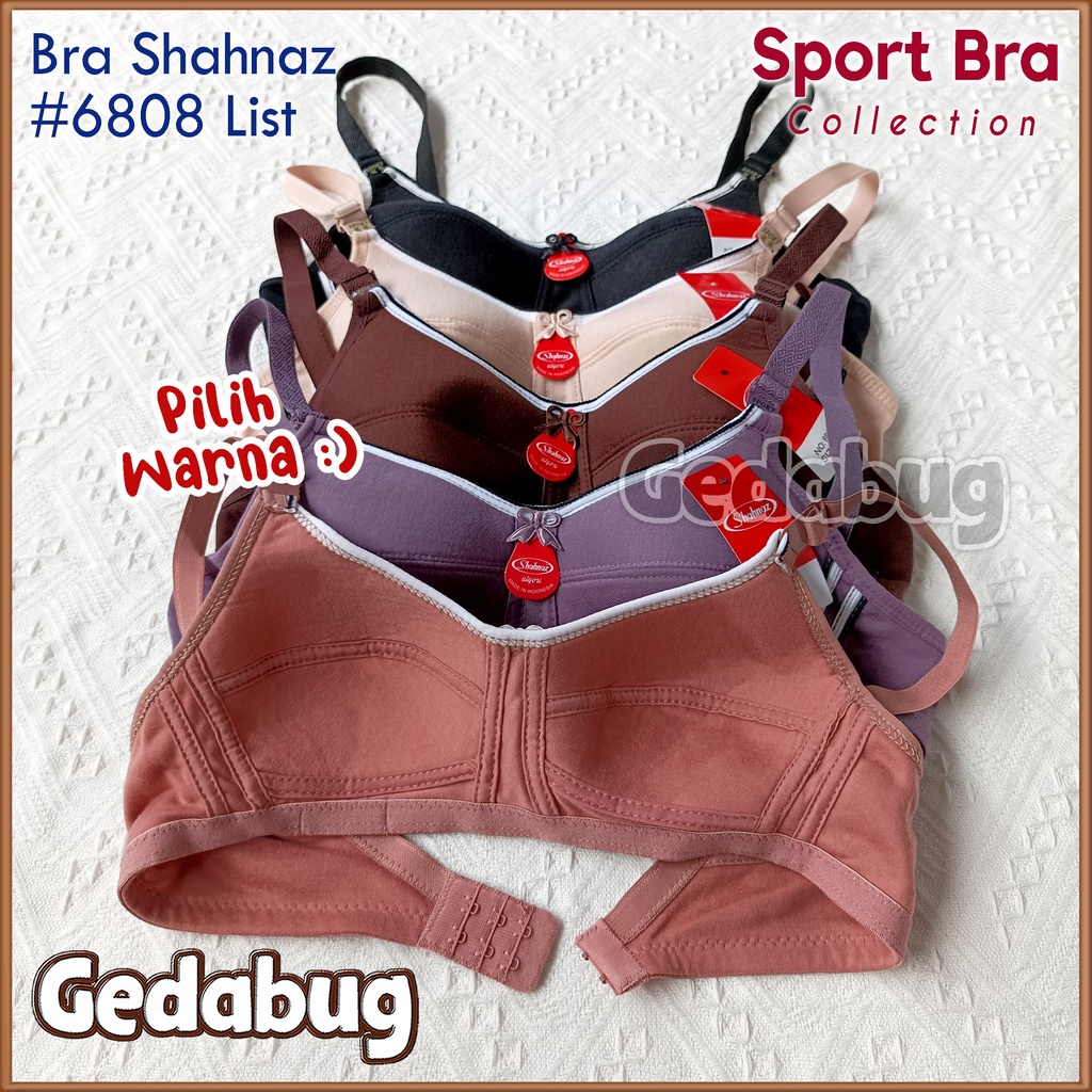 Bra BH Shahnaz 6808 List | Bra Sport wanita dewasa Busa tipis Kait 2 | Gedabug