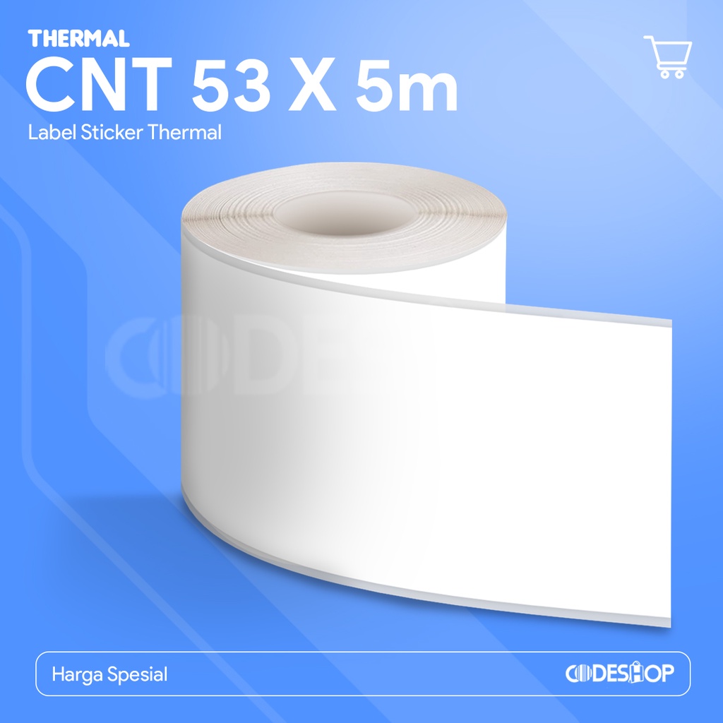 

Kertas Label Thermal 53x5 M Sticker Continous 53 MM x 5 M