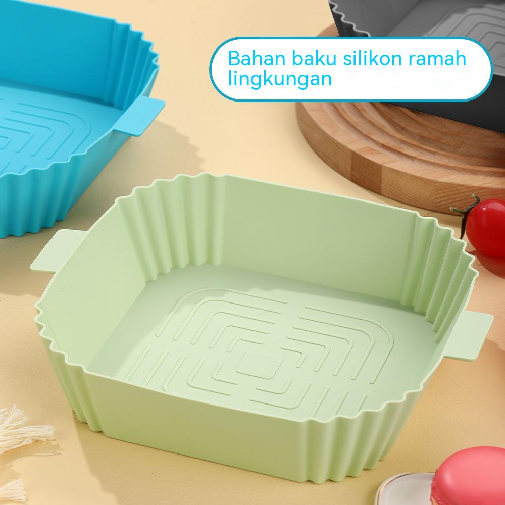 【COD】Loyang Air Fryer Bahan Silikon Pot Air Fryer Silicon Anti Lengket 16.5cm Dessert Baking Cooking Tray Tools Loyang  Bahan Silikon Anti Lengket Untuk Perlengkapan Dapur Square/Round