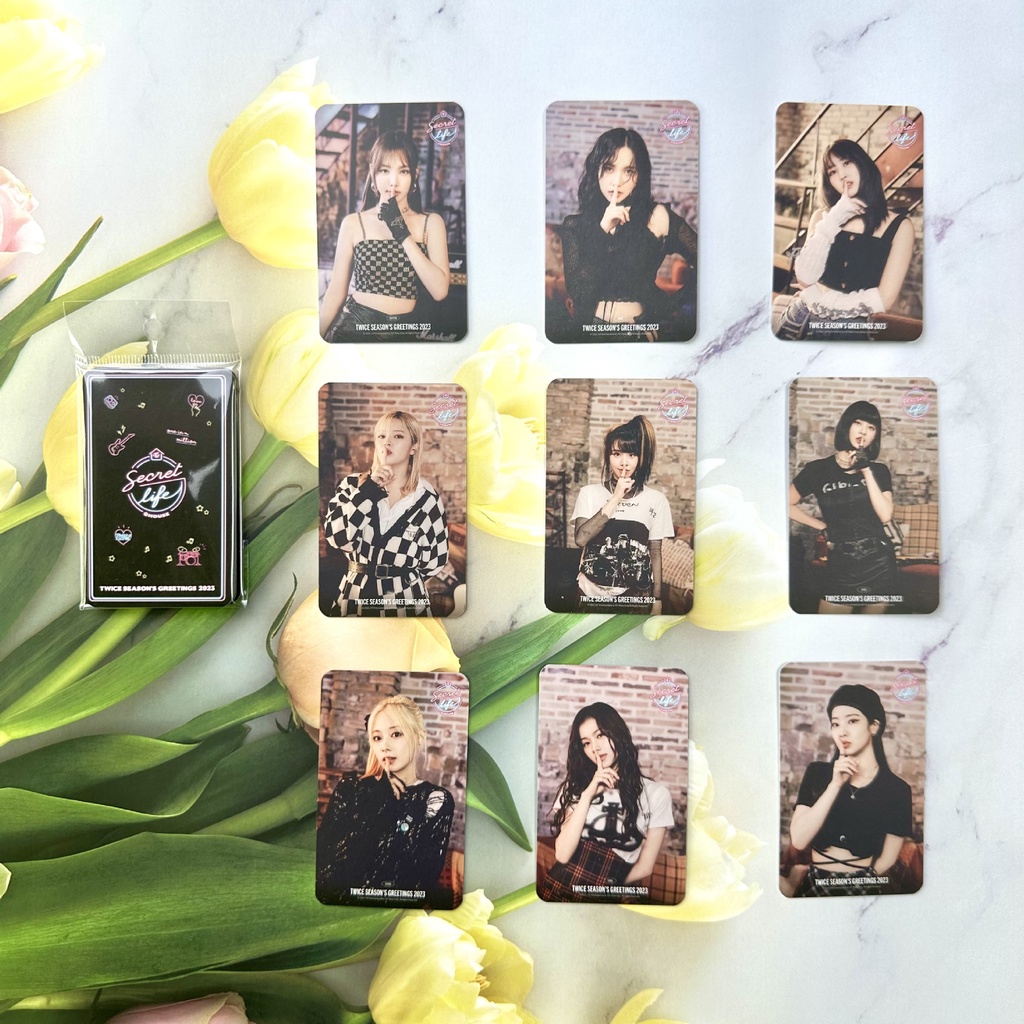 9pcs / set TWICE Japan Mini Album SECRET LIFE Photocards 2023 Season's Greeting Lomo Cards MOMO JIHYO DAHYUN TZUYU NAYEON Kpop Postcards