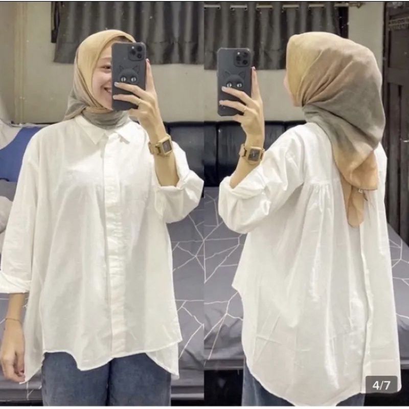 GLORIA KEMEJA CRINKLE AIRFLOW BUSUI//ATASAN WANITA MUSLIM