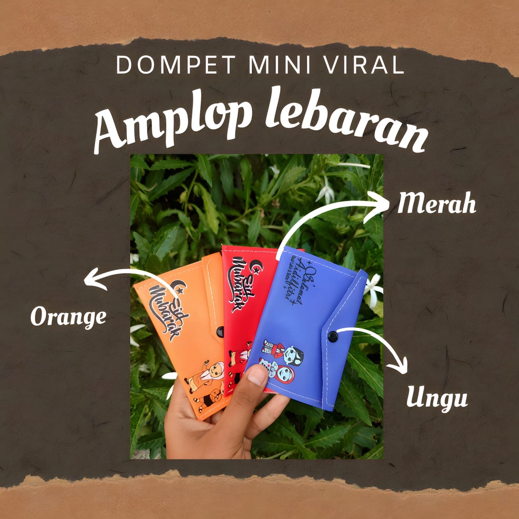 Ampau lebaran / mini dompet isi 12 pcs warna warni