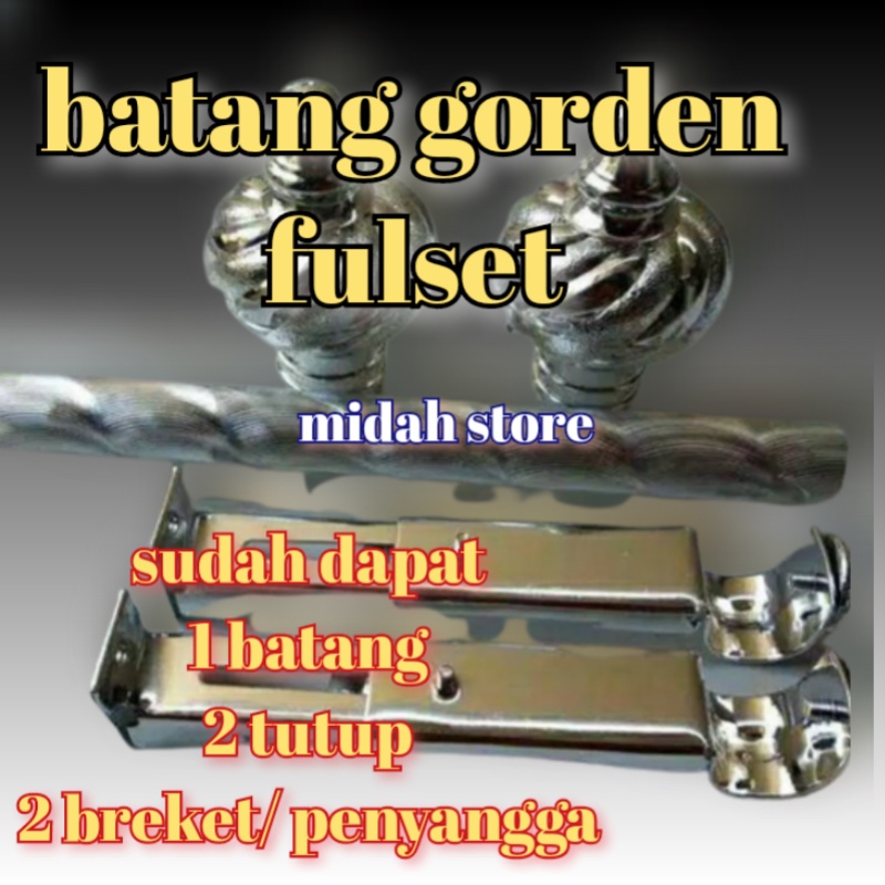 batang gorden silver /besi gorden 50-75-100-130-150-200cm