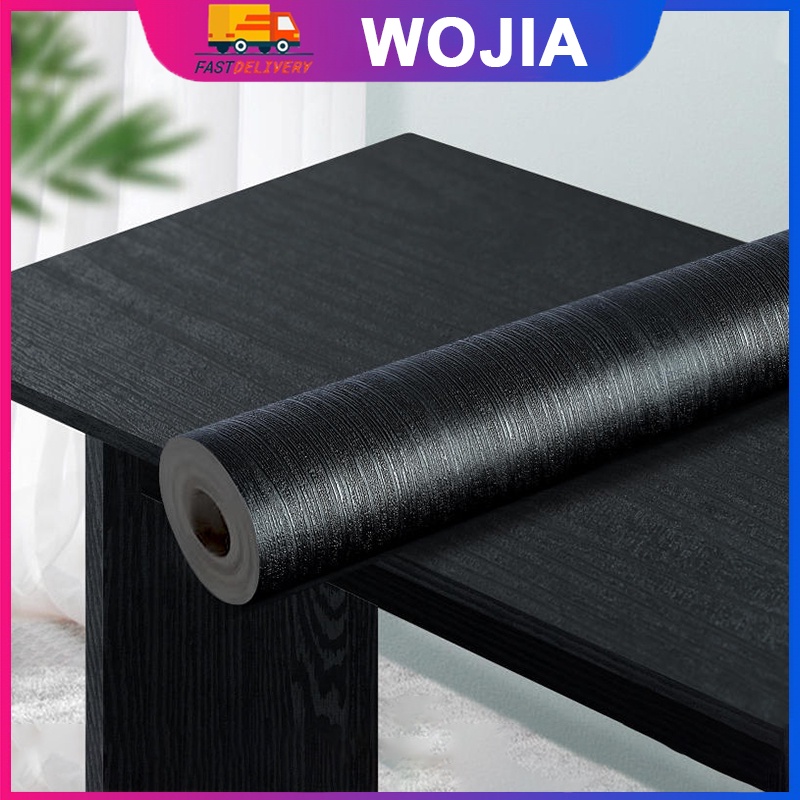 Wallpaper Black Wood Urat Kayu Hitam 45cmx10m Sticker Dinding WPS043 Wojia