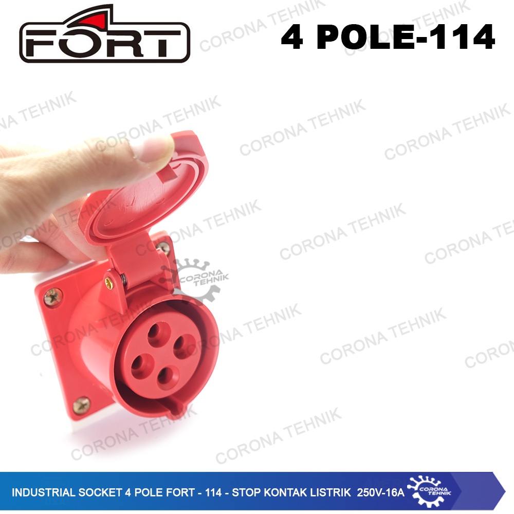 FORT - 114 - Stop Kontak Listrik 250V - 16A Industrial Socket 4 Pole