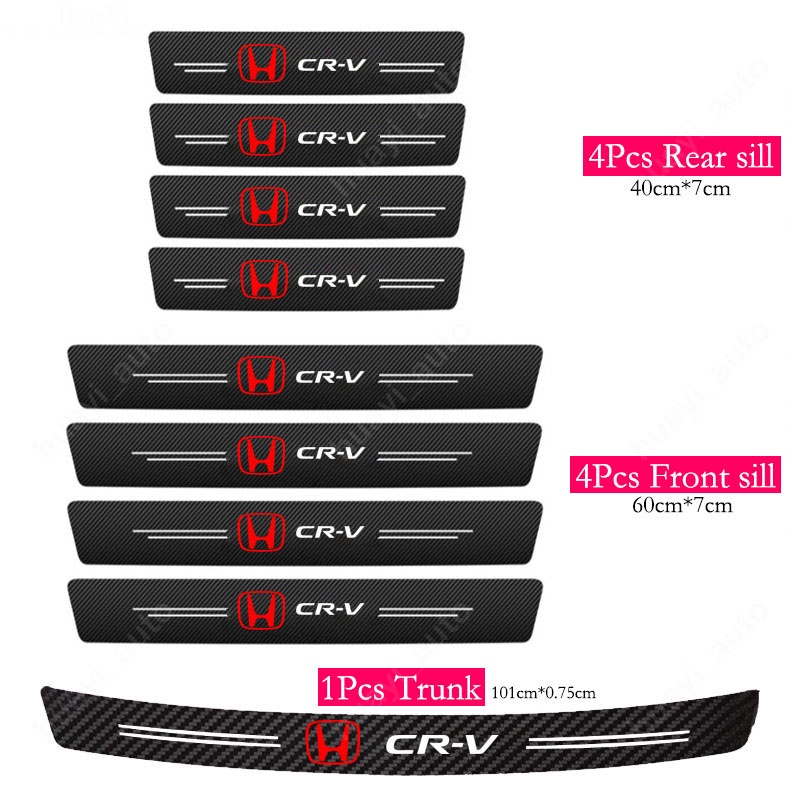 Stiker Kusen Pintu Mobil Honda CRV Anti Gores Serat Karbon Kulit Sticker Trunk Protector Stiker Untuk CRV CR-V G3 G4 G4.5 G5 G5.5 Aksesoris