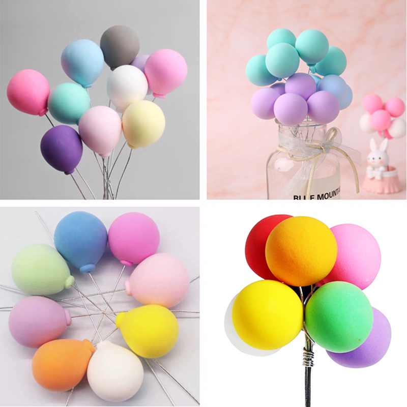 1 / 8 Pcs Topper Kue Bentuk Balon Warna-Warni Untuk Dekorasi Pesta Ulang Tahun Anak