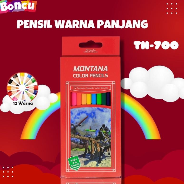 

J33 Pensil warna / Pensil warna kayu / Pensil Warna Montana TH-700 / 12 Warna / Pensil Warna TH-700-1PAK/12Warna BIG SALE ま