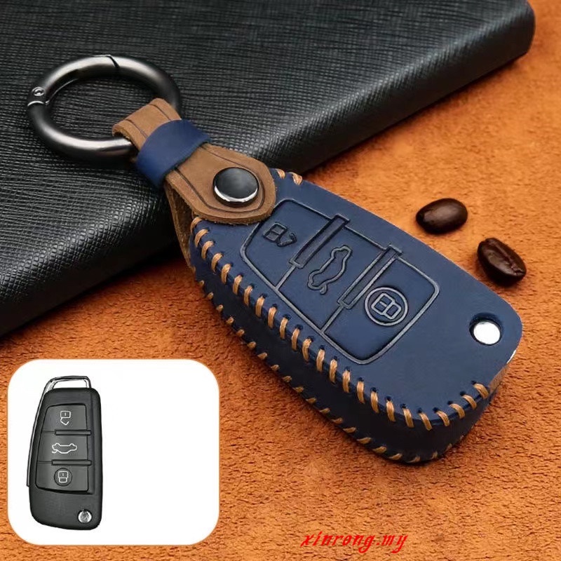 Cover Kunci Mobil TPU Kulit Untuk Audi Sline A3 A5 Q3 Q5 A6 C5 C6 A4 B6 B7 B8 TT 80 S6 3kancing Lipat Remote Fob Pelindung Case