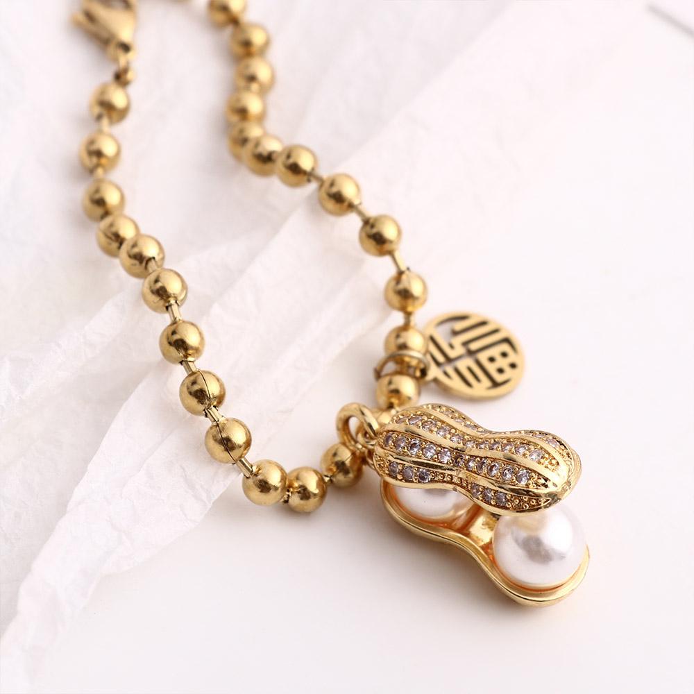 Agustinina Gelang Perempuan Mewah Vintage Lucu Kacang Liontin Temperamen Yang Indah Gaya Korea Gelang