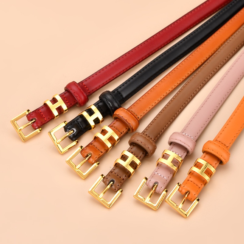 Sabuk Wanita   Sabuk Kulit Tipis Sabuk H Home All-Match Kulit Sapi Kecil Sabuk Dekoratif Gaun Kulit 