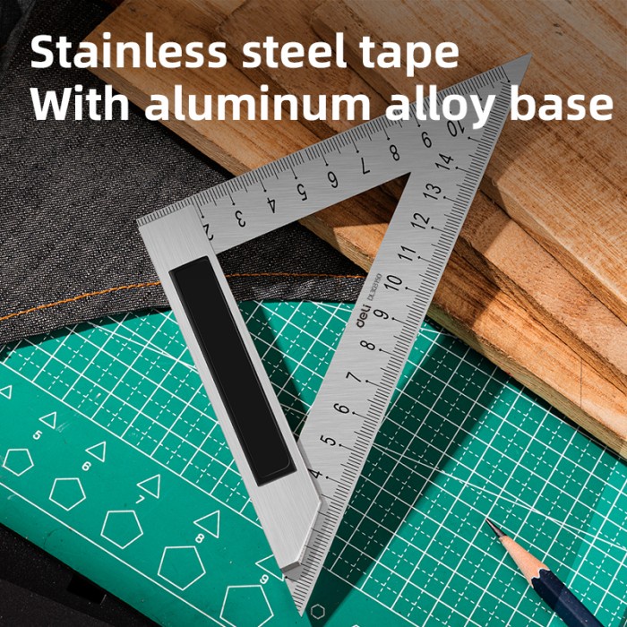 Deli Penggaris Segitiga Siku Besi Tukang / Triangle Ruler Edl303Xxx