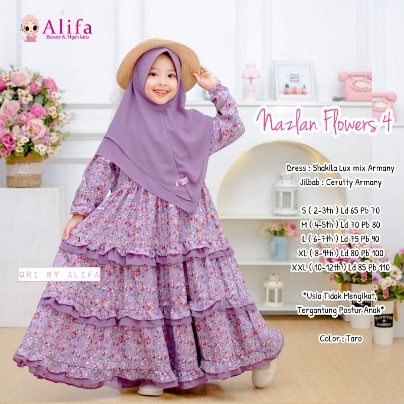 Nazlan vol.4 gamis syari anak original produk Alifa