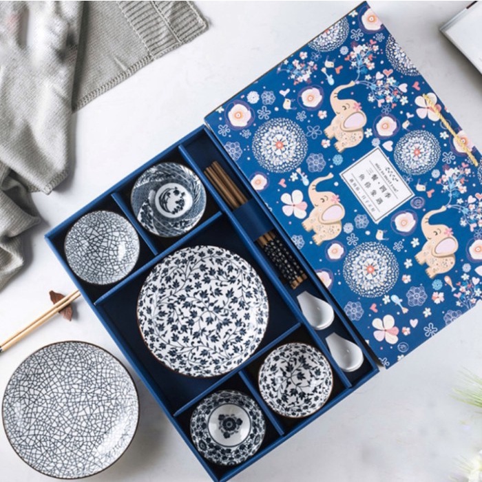 

Piring mangkok set keramik wedding gift kado hampers idul fitri natal - Set 2P 4BA
