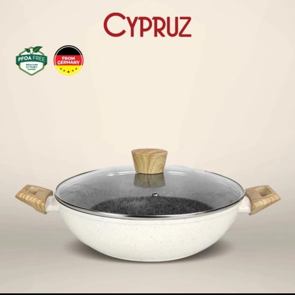 Cypruz White Granite Wok Pan-SJ