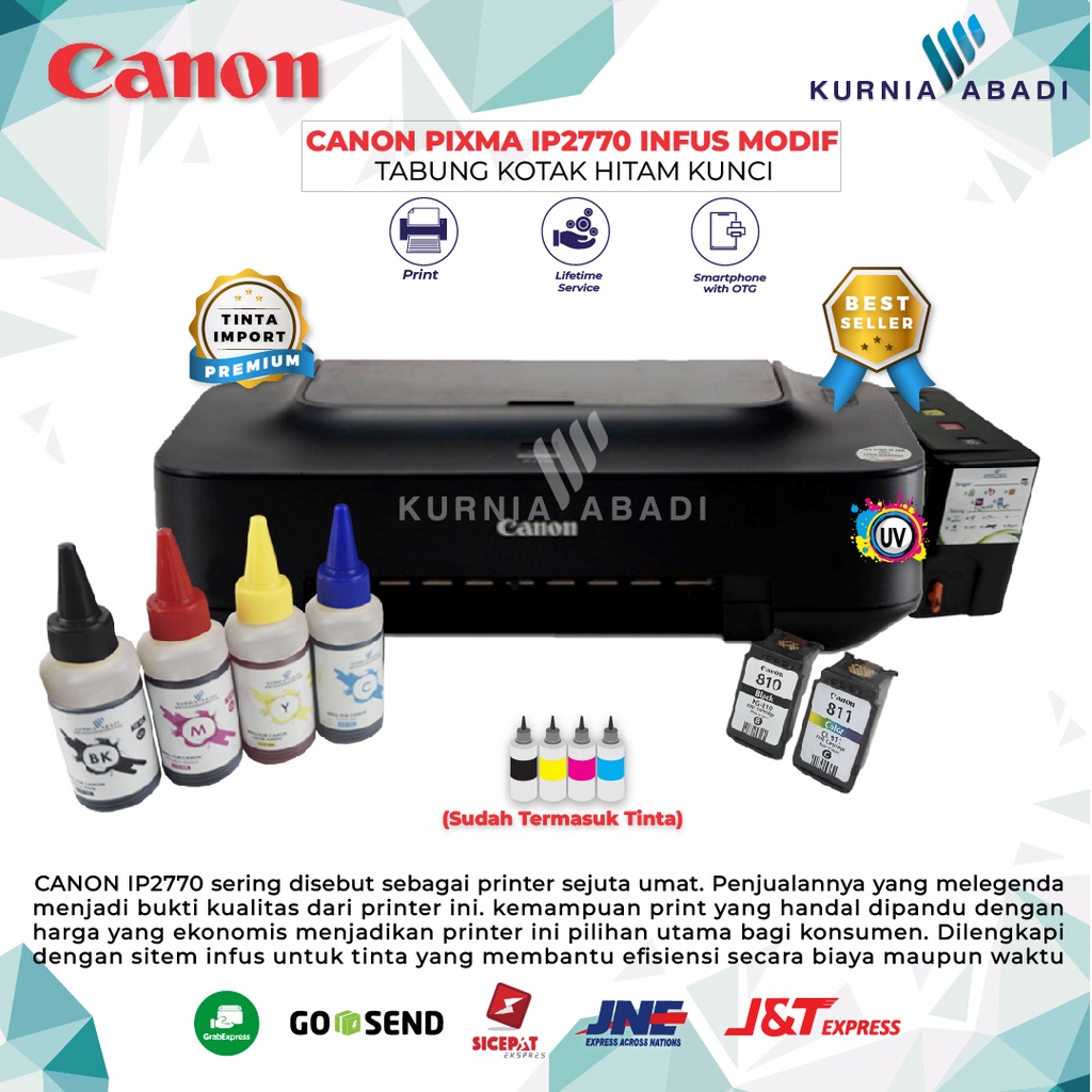 Printer Canon PIXMA IP2770 Infus Inkjet Print Only Tabung Kotak