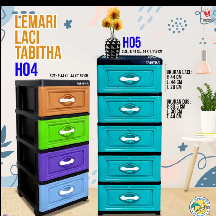 Terlaris Lemari Laci Tabitha Lemari Plastik Pakaian Serbaguna Tabitha Laci H04