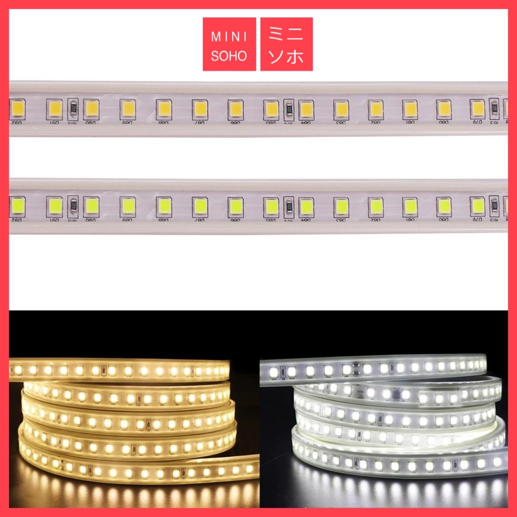 LED Strip Selang SMD 2835 120LED 180LED AC 220V Meteran Per Meter Outdoor / Indoor Lampu Hias