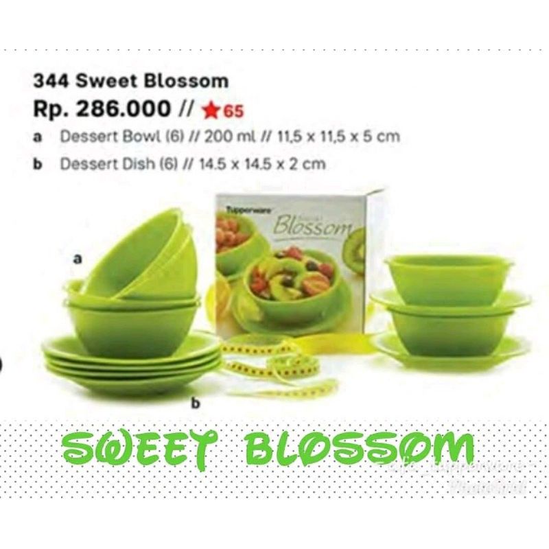 SWEET BLOSSOM TUPPERWARE SET HIJAU SECOND