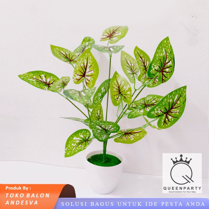 Tanaman Artificial Keladi Merah / Tanaman Hias daun Bunga Keladi merah