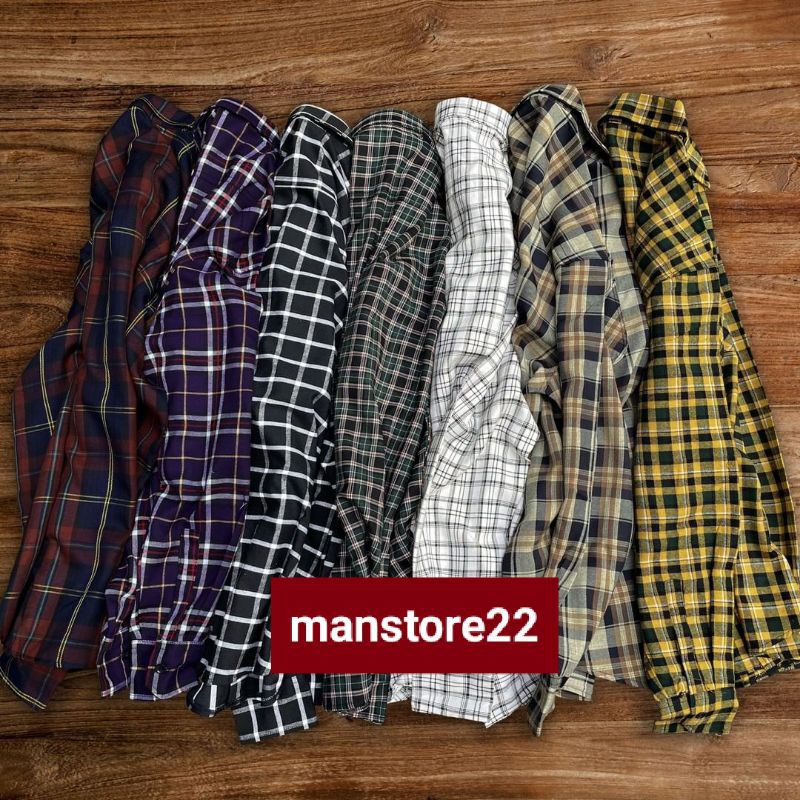 PAKET USAHA KEMEJA FLANEL 1 LUSIN PRIA WANITA