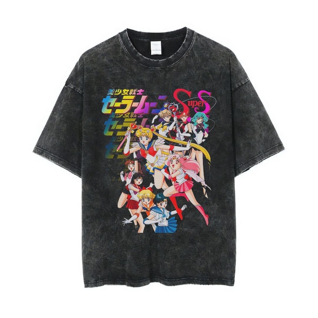 Jual Psycho Crucify Sailor Moon Oversized T Shirt Stone Wash Kaos