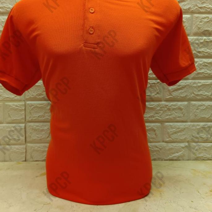 [ Bisa Cod ] Kaos polo shirt polos Orange | kaos kerah pria kaos seragam polos dewasa t shirt size M