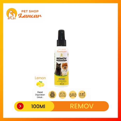 REMOV - SPRAY PENGHILANG BAU KOTORAN KUCING - LEMON 100ML