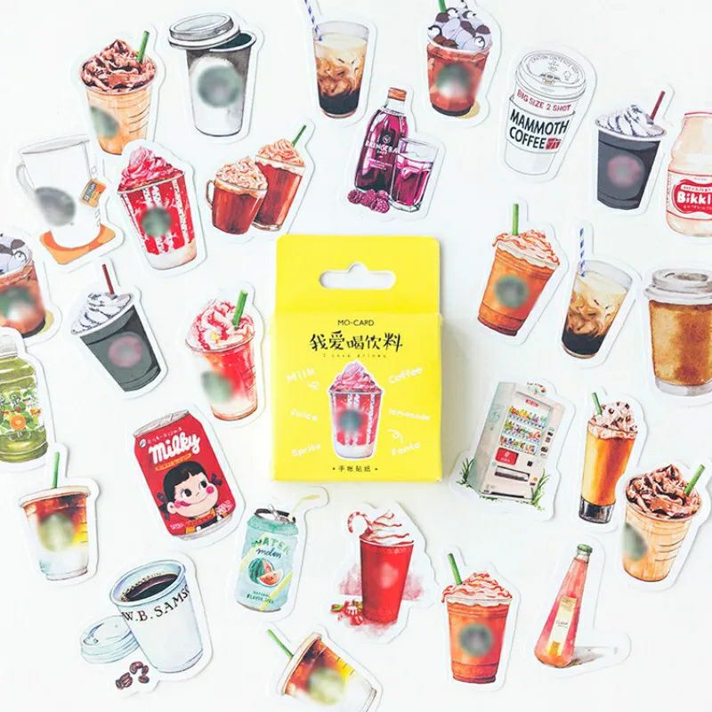 

MYUME.STORE || 45PCS STIKER DRINK IMPORT BAHAN JURNAL SCRAPBOOK