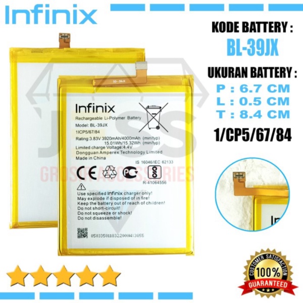Jual Baterai INFINIX HOT 6X - X623 Kode Battery BL-39JX BL39JX Original Murah