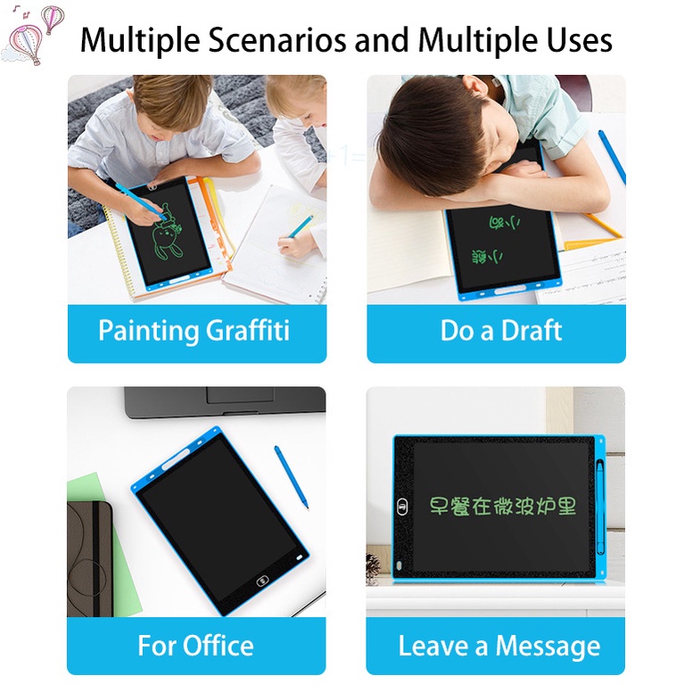 Tablet Gambar LCD 8.5 Inci Untuk Anak-Anak Perlindungan Mata Papan Tulisan Elektronik Notepad Digital Layar Dihapus Papan Grafis Mainan Edukasi