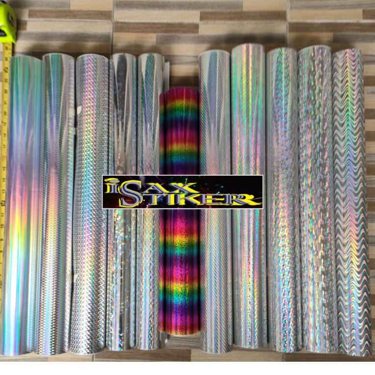 D88 stiker hologram crom pelangi metal jig spoon TERBAIK ⏎