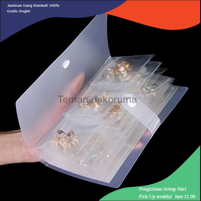 TD- TMP LIRUI Tempat Aksesoris Perhiasan Plastik Zipper Anti Oksidasi 42 Slots - LI24