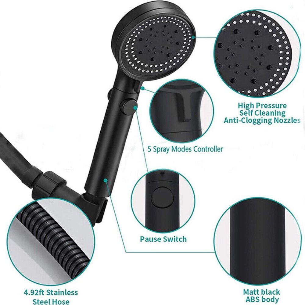 Populer Kepala Shower Adjustable 5mode Hand Hold Shower Sets