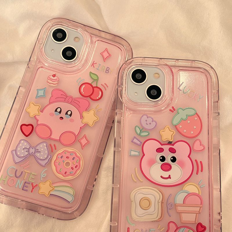 IPHONE Casing Ponsel Lembut Lucu Kompatibel Untuk Iphone11 12 13 14 Pro Max XS XR X8 7 6S Plus Casing Transparan Silikon TPU Shockproof Cover