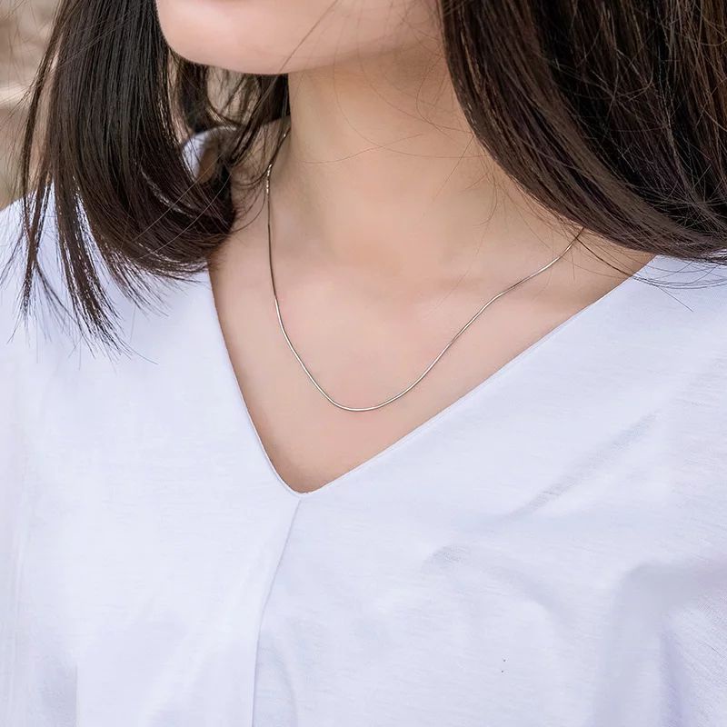 Kalung Silver Rhodium Pria/Wanita Polos