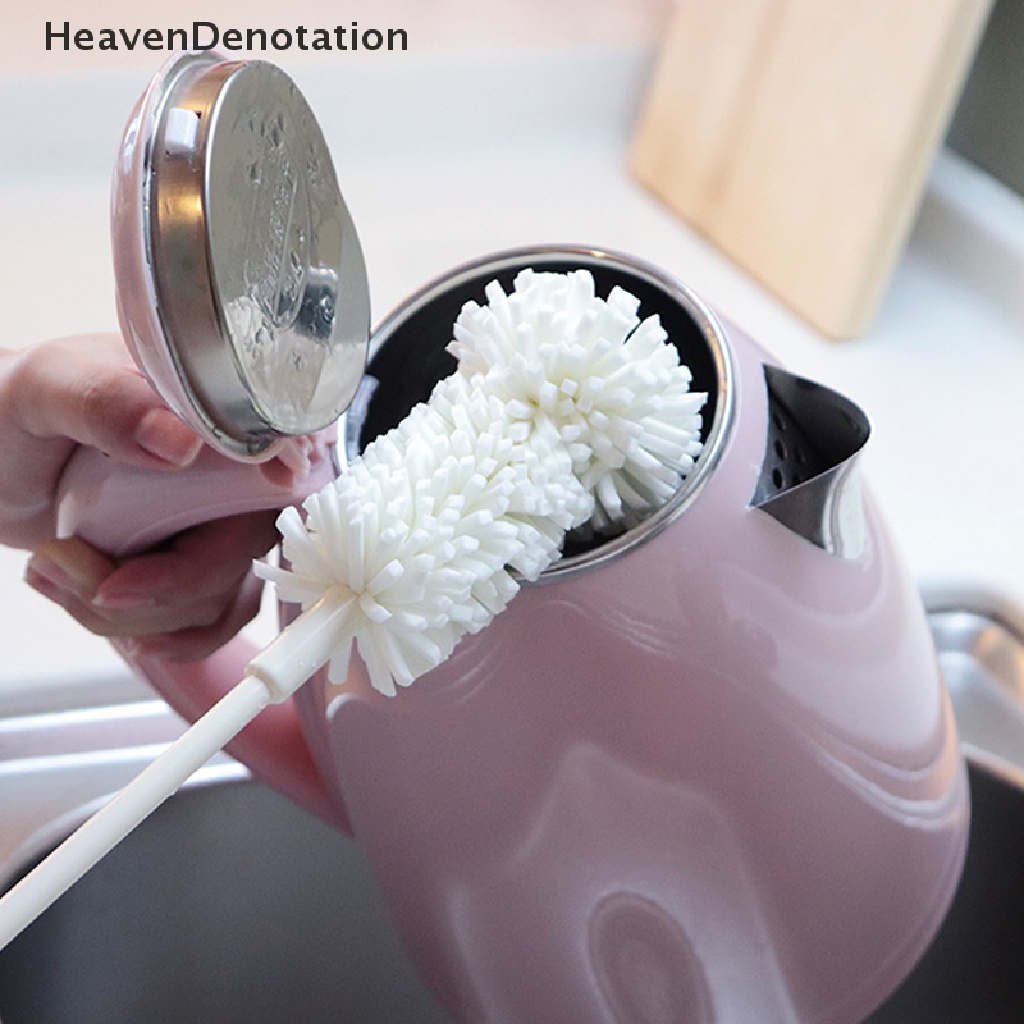 [HeavenDenotation] Spons Lembut Cup Brush Scrub Sponge Gosok Gagang Panjang Sikat Pembersih Cuci Botol Gelas Untuk Wineglass Mug Cleaning Tools HDV