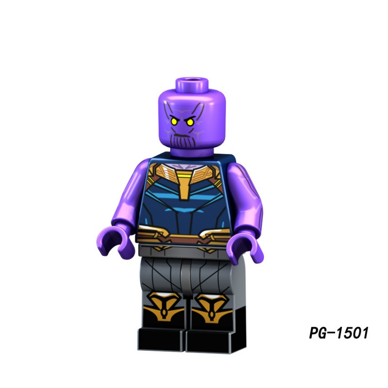 Minifigures PG8121 Marvel Hawkeye Samurai Batman Sentinel Robot Thanos Mini Angka Hip-Hop Deadpool Mainan Hadiah