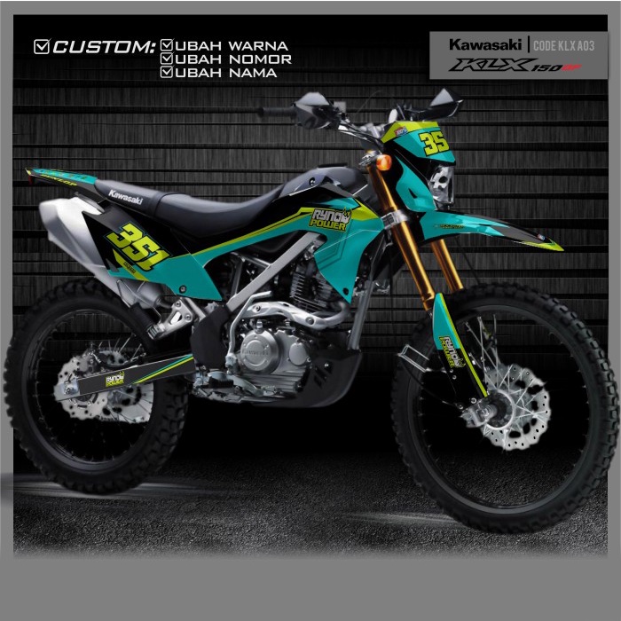 DECAL KLX BF 150 / Sticker decals klx / stiker decal klx A03 - MEDIUM GLOSSY