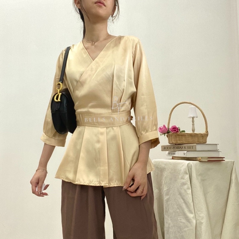 [SATIN] ADELIA Blouse Satin / Kimono Blouse Korea Satin 208-A